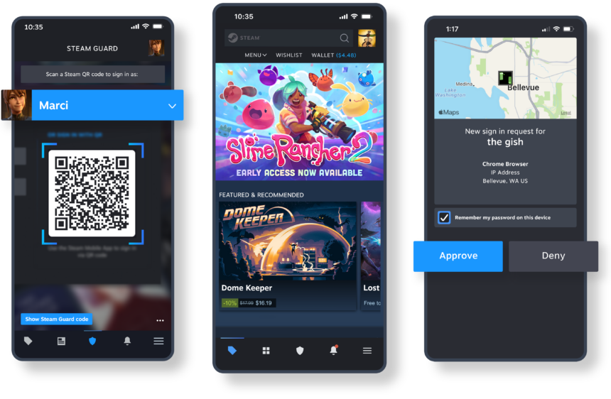 Steam mobile app